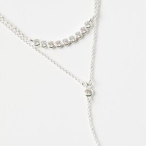 LOFT Silver Lariat Necklace